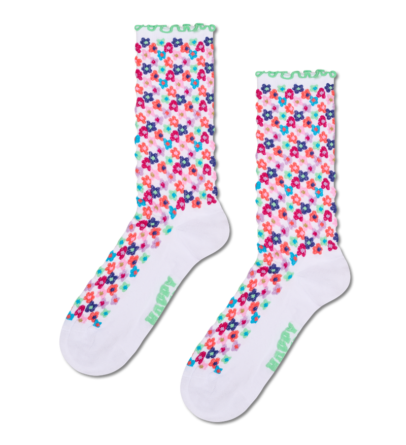 Embossed Small Flower Funky Socks