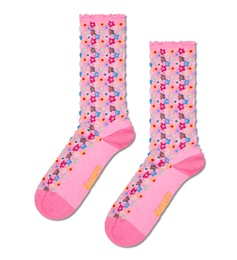 Embossed Small Flower Funky Socks