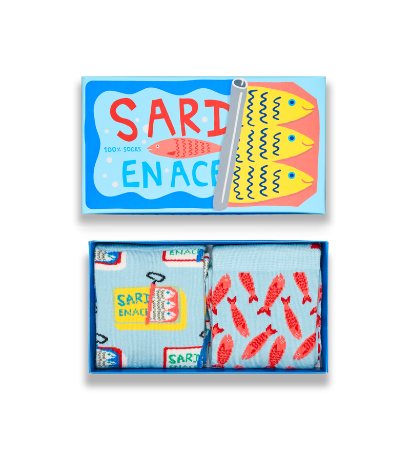 Quirky Sardine Fish Socks 2-Pack Gift Set | Fun & Funky