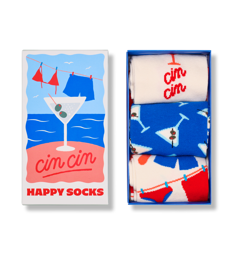 Cin Cin Cocktail Gift Set - Funny Novelty Socks