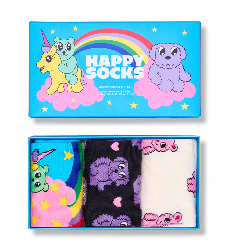 Cute Animal Socks 3-Pack | Funny Teddy Bear Print