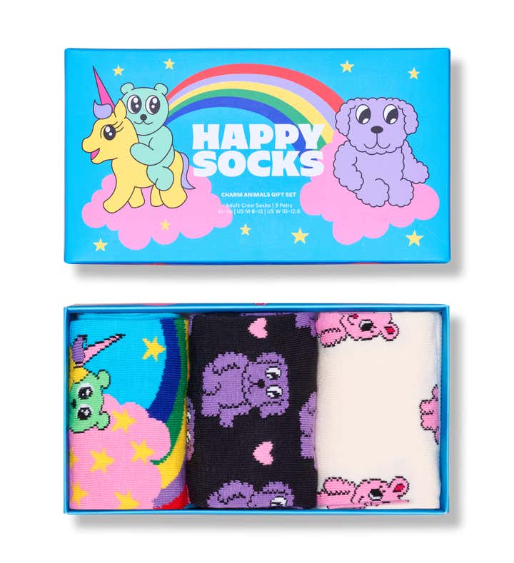 3-Pack Charm Animals Socks Gift Set