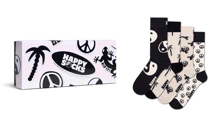 4-Pack Black and White Socks Gift Set