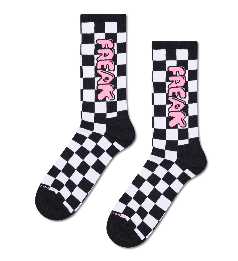 Checkerboard-Coolness für dein Workout – Freaky Gym-Socken in Schwarz-Weiß
