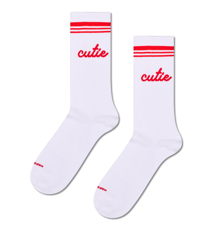 White Cutie Sneaker Socks | Funny & Novelty
