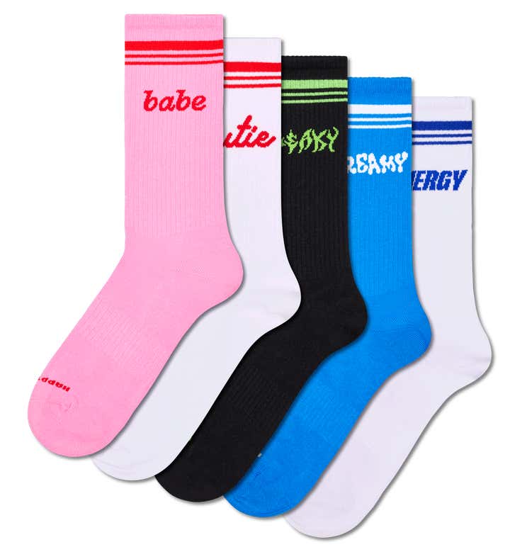 5-Pack Word Sneaker Socks