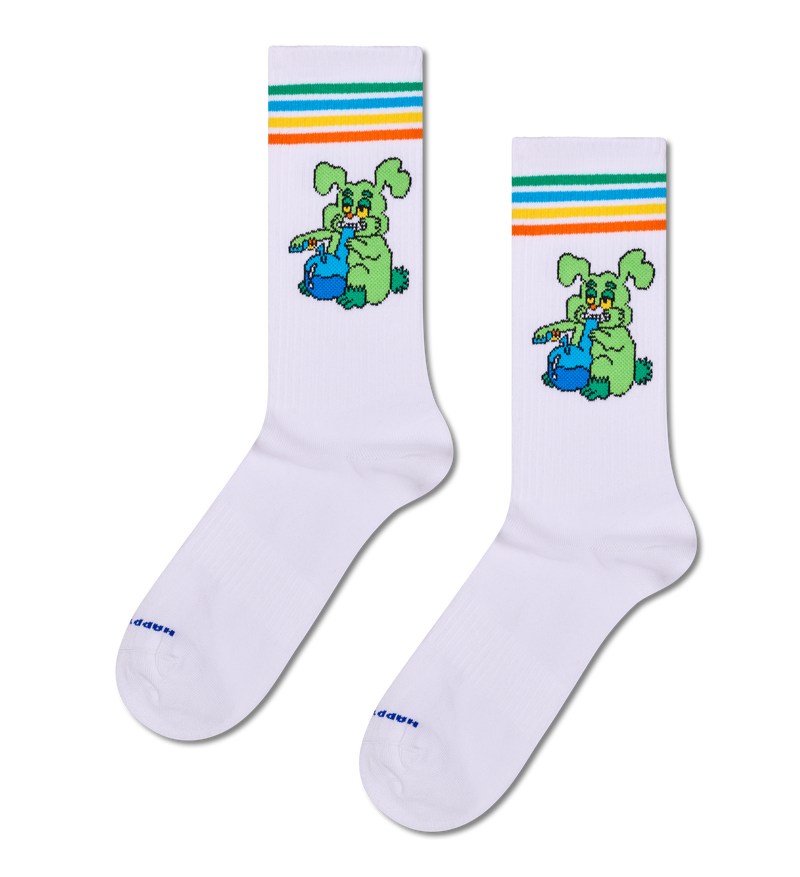 Fun Bunny Print Sneaker Socks | Silly Animal Socks
