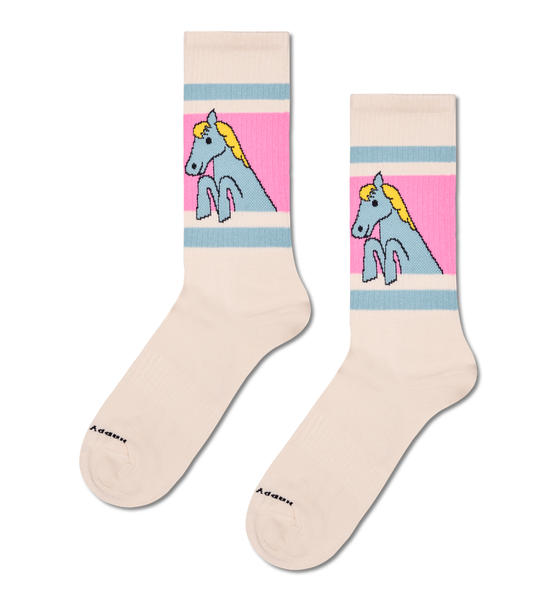 Pink Cartoon Pony Sneaker Socks | Fun & Silly