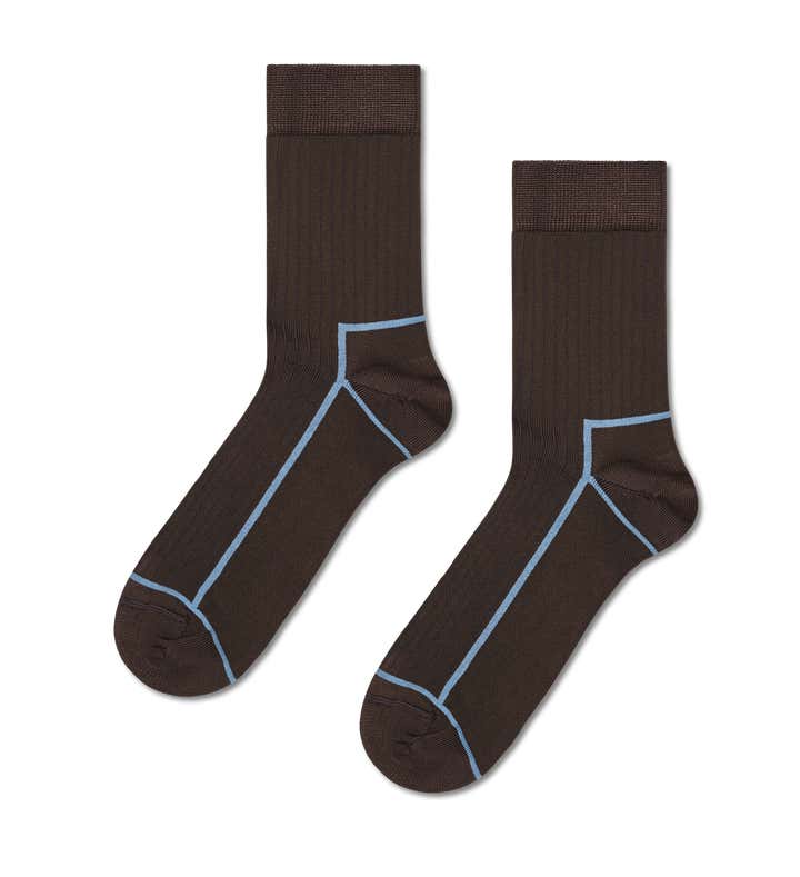 Contrast Stripe Short Crew Sock