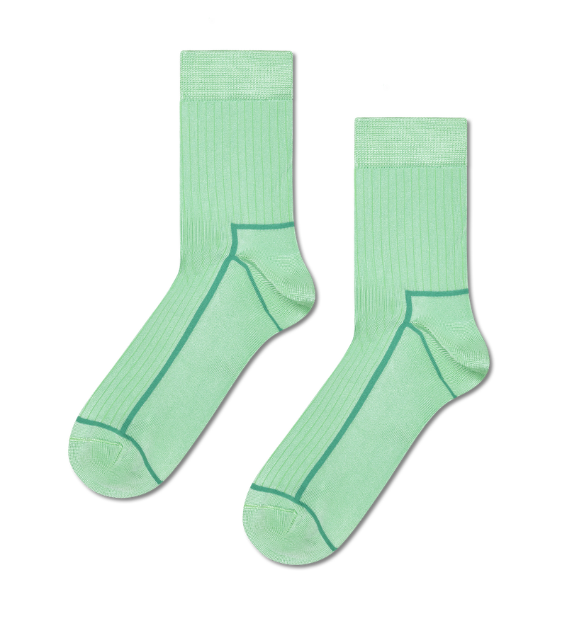 Fancy Single Color Striped Crew Socks | Breathable & Fun