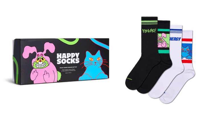 4-Pack Freaky Energy Sneaker Socks Gift Set