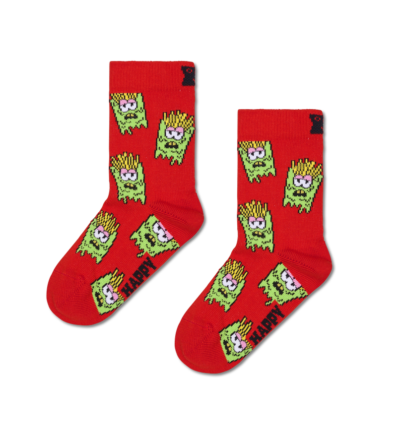 Ironic Cartoon Smelly Fries Kids Socks | Funny Food Socks