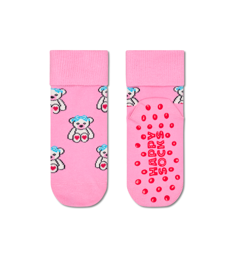 Kids' Non-Slip Grip Socks with Teddy Design
