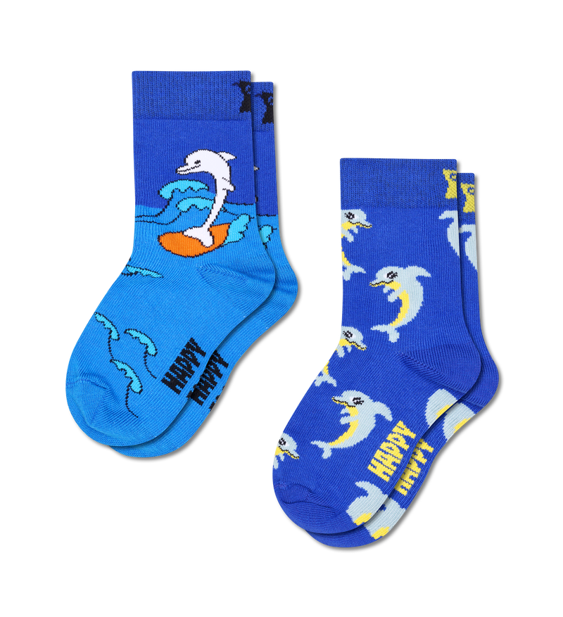 Kids' Funny Surfing Dolphin Socks | 2-Pack Gift Set