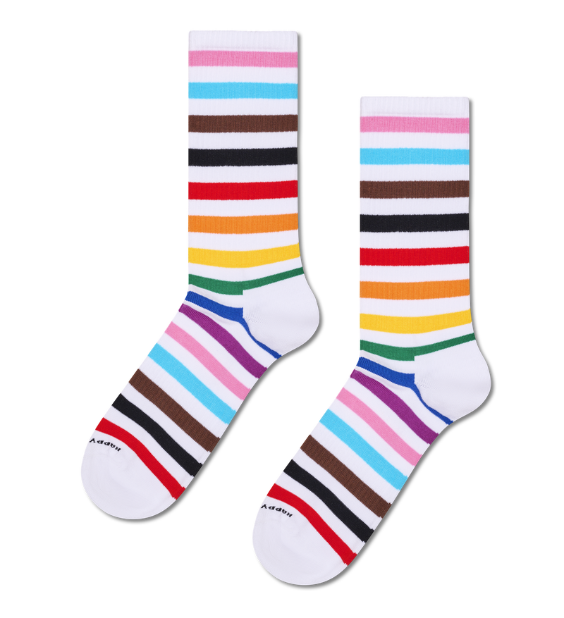 Colorful Pride Progress Flag Striped Sneaker Socks