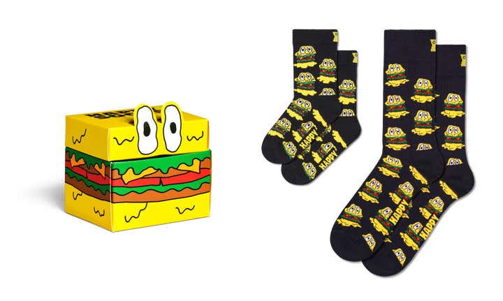 Mini & Me 2-Pack Smelly Burger Socks Gift Set