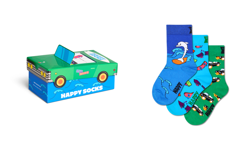 Fun Kids' Animal Socks 3-Pack | Surfing Dolphin Design