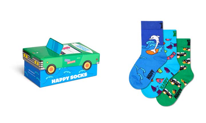 Kids 3-Pack Surfing Dolphin Socks Gift Set