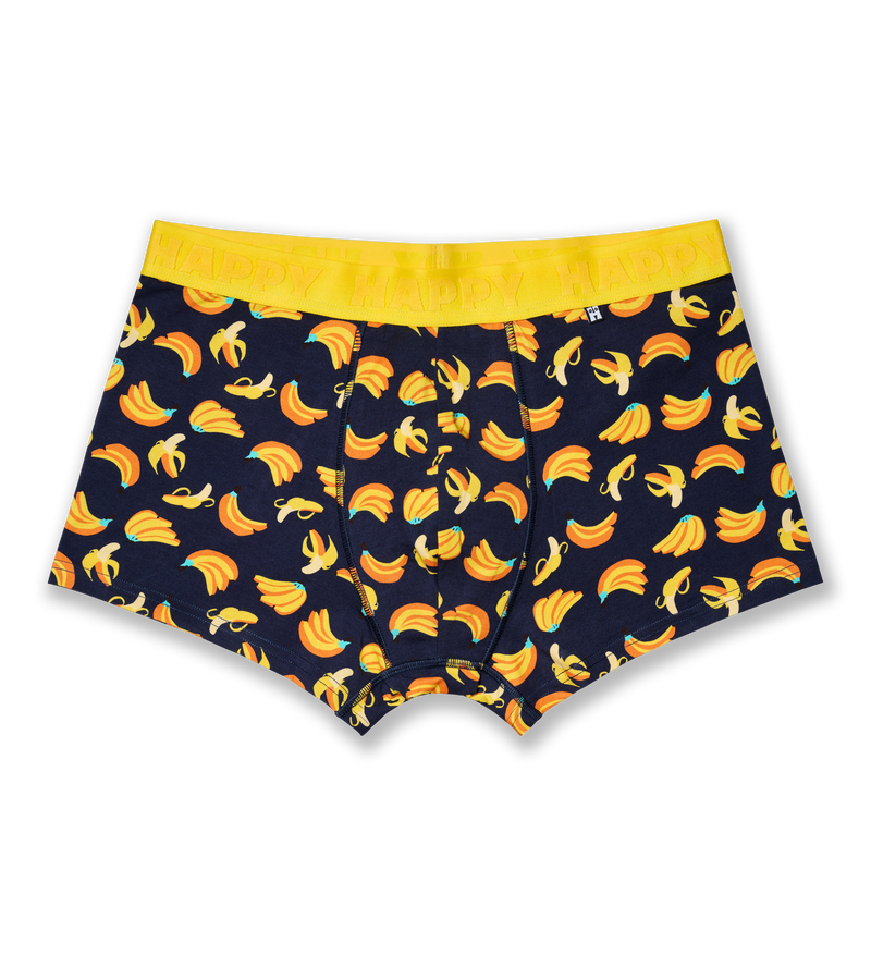 Black Banana Print Boxer Trunks | Funny Mens Underwear