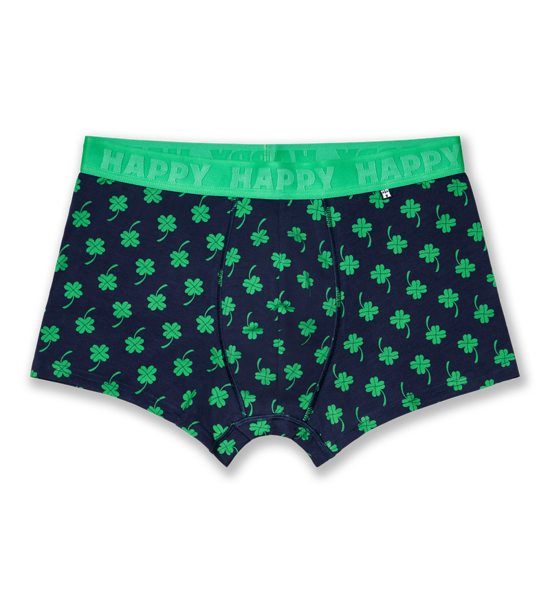 Dark Blue Clover Print Boxer Trunks | Funny Mens Underwear