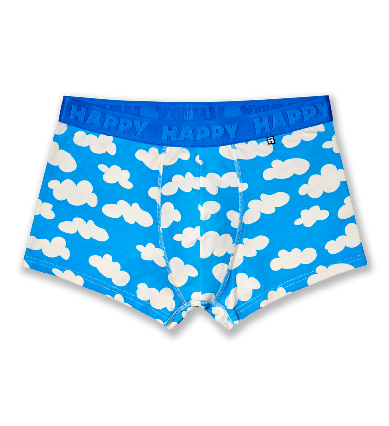 Fluffy White Cloud Print Boxer Trunks | Funny Mens Underwear