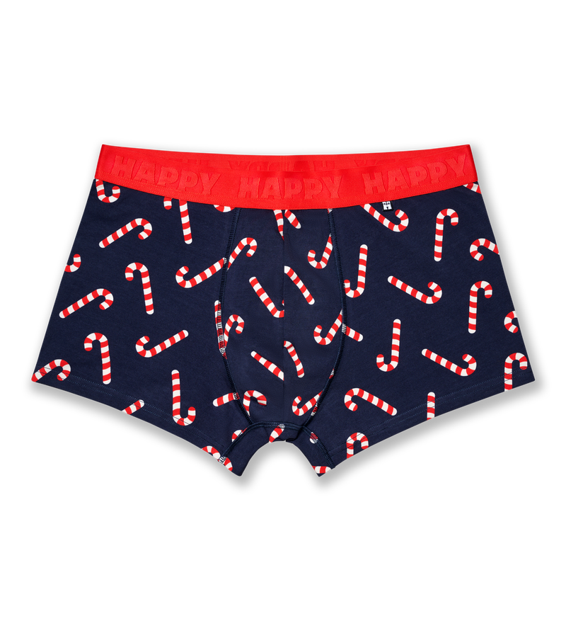 Christmas Candy Cane Print Boxer Trunks