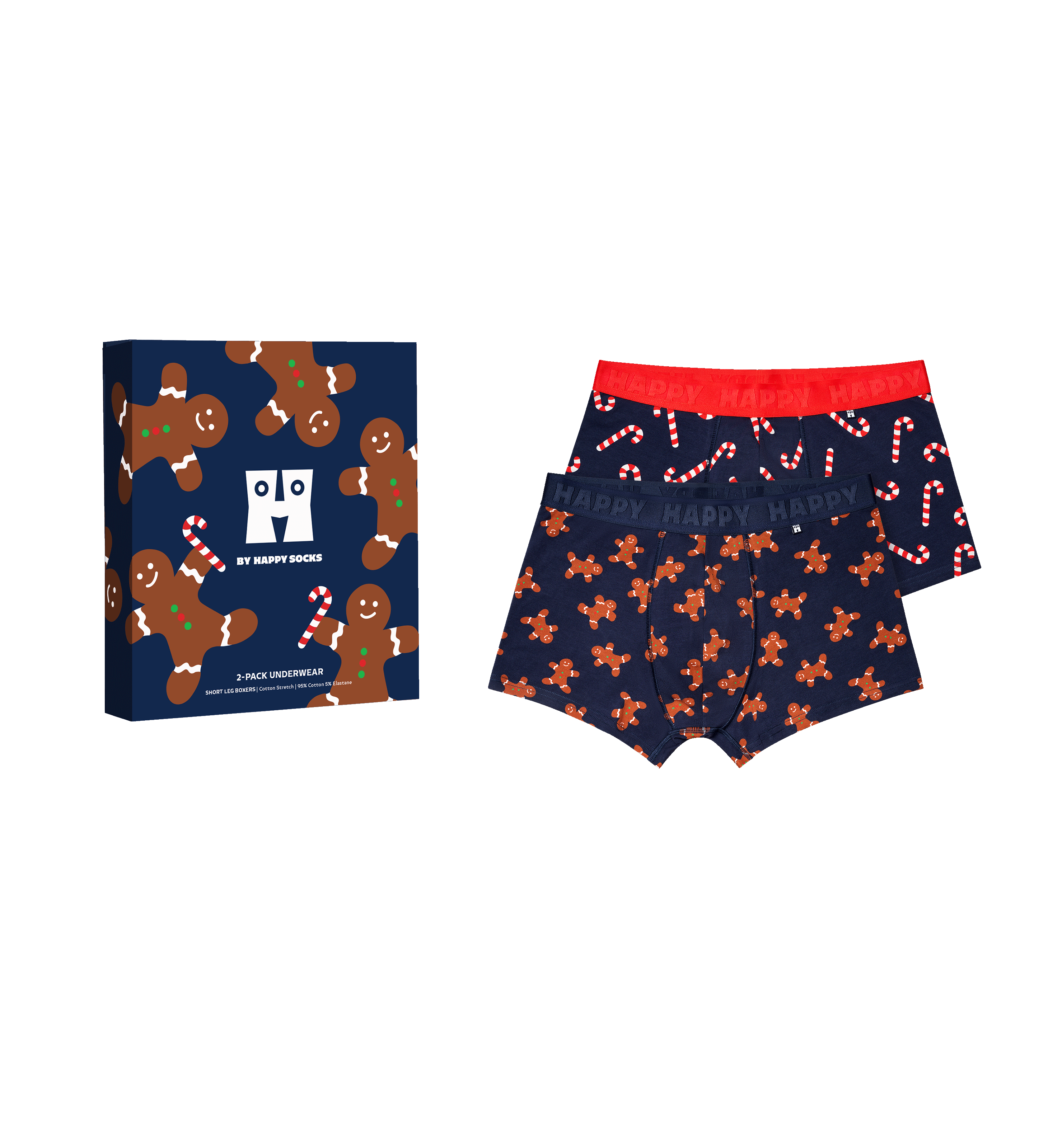 Navy Blue Christmas Boxers 2-Pack