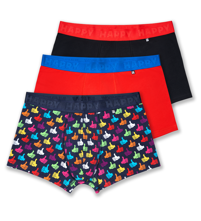 Colorful Thumbs Up Funny Boxer Trunks | 3-Pack
