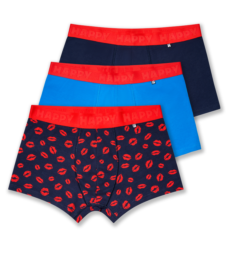 Donkerblauwe boxers met rode kussen | Vrolijk herenondergoed