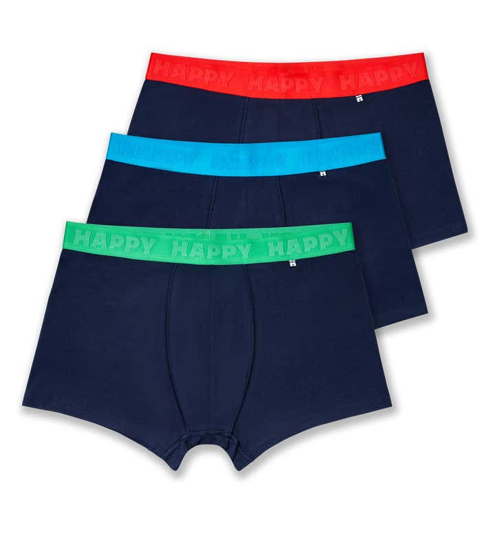 3-Pack Solid Navy Short Boxers