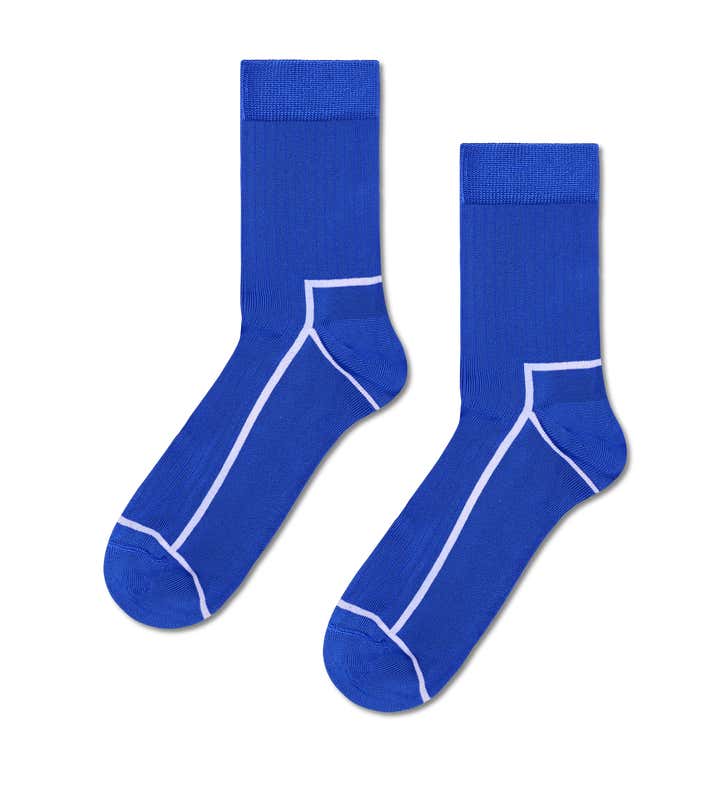 Contrast Stripe Short Crew Sock