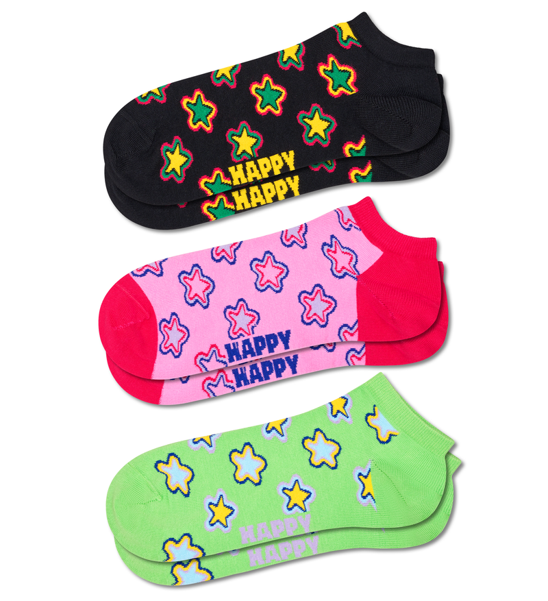 3-Pack Star Print Low Socks | Novelty Socks