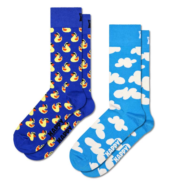 2-Pack Rubber Duck and Cloudy Socks