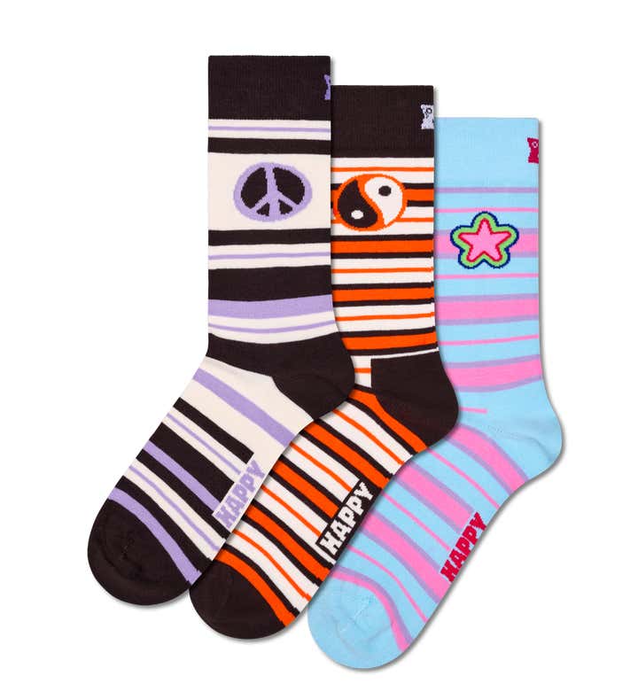 3-Pack Stripe Symbols Socks