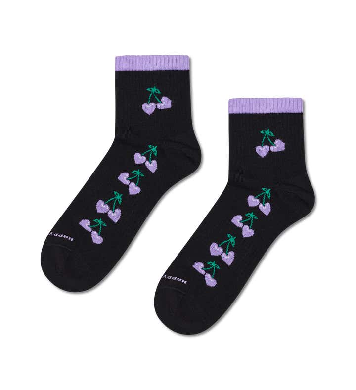 Cherries Mini Crew Sneaker Sock
