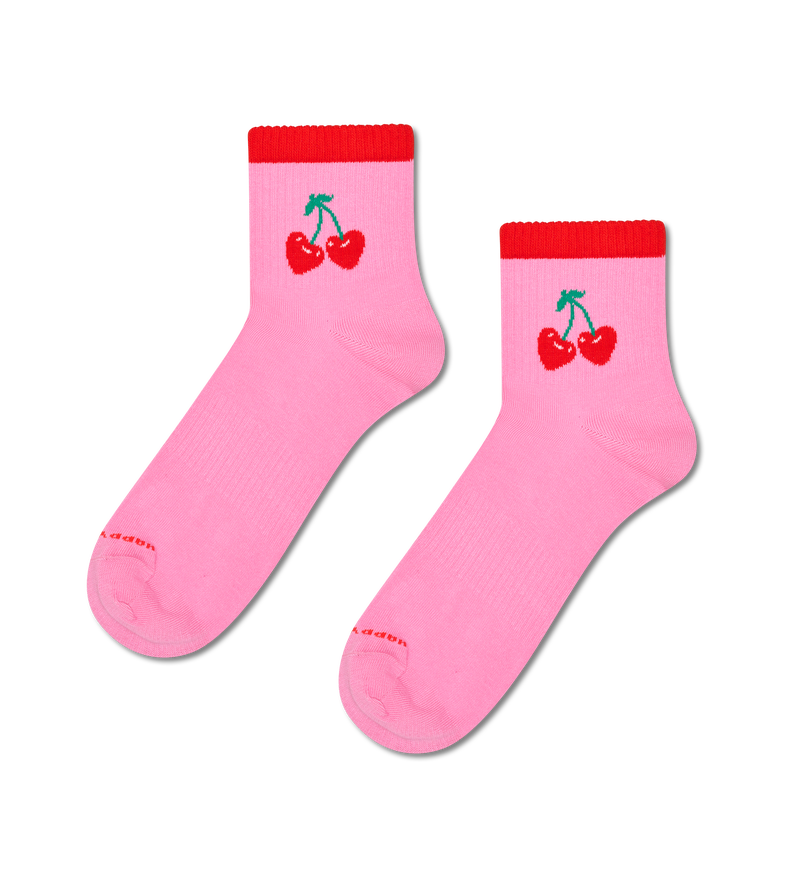 Purple Cherry Mini Crew Sneaker Socks | Funky & Silly