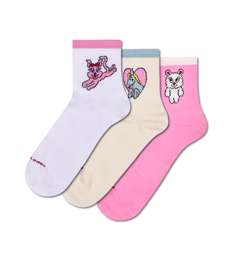 Cute Mini Crew Sneaker Socks | Funky Athletic 3-Pack