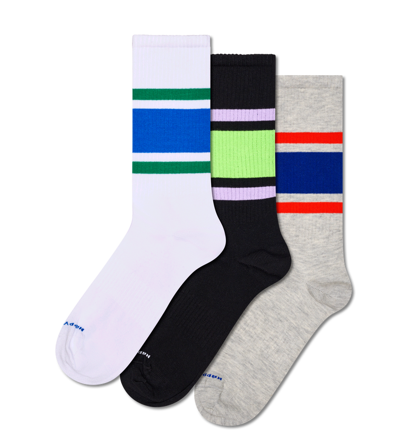 Simple Stripe Sneaker Socks - 3-Pack