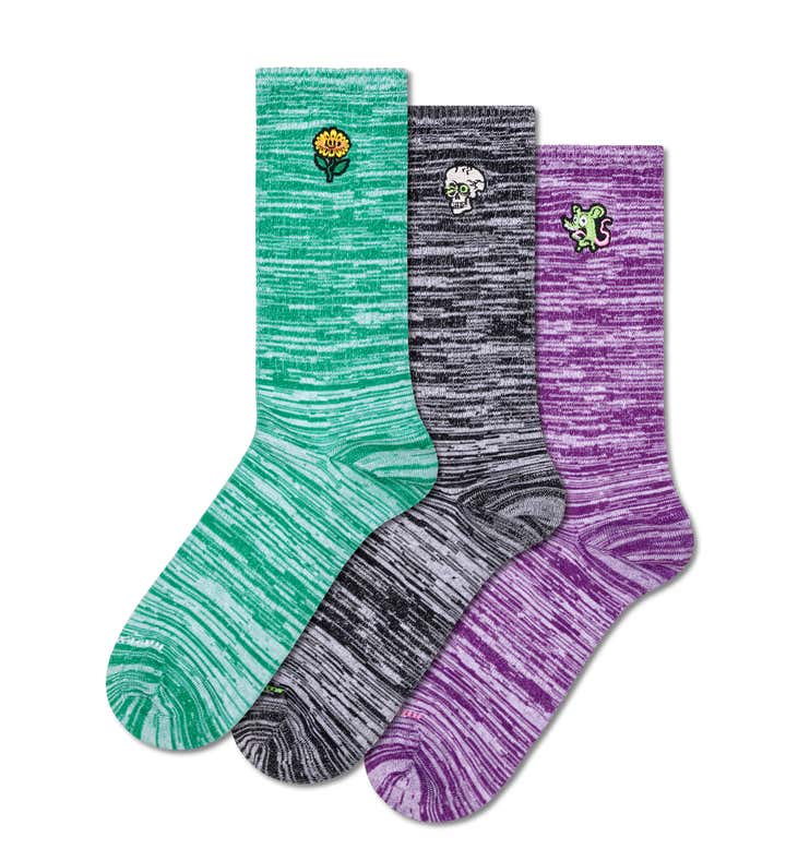 3-Pack Embroidery Sneaker Socks