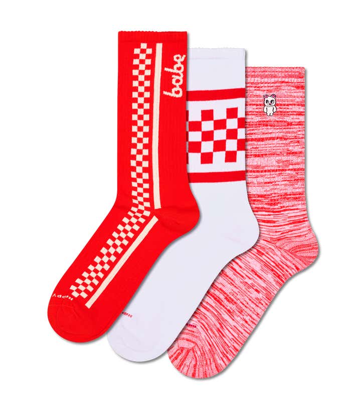 3-Pack Red Sneaker Socks