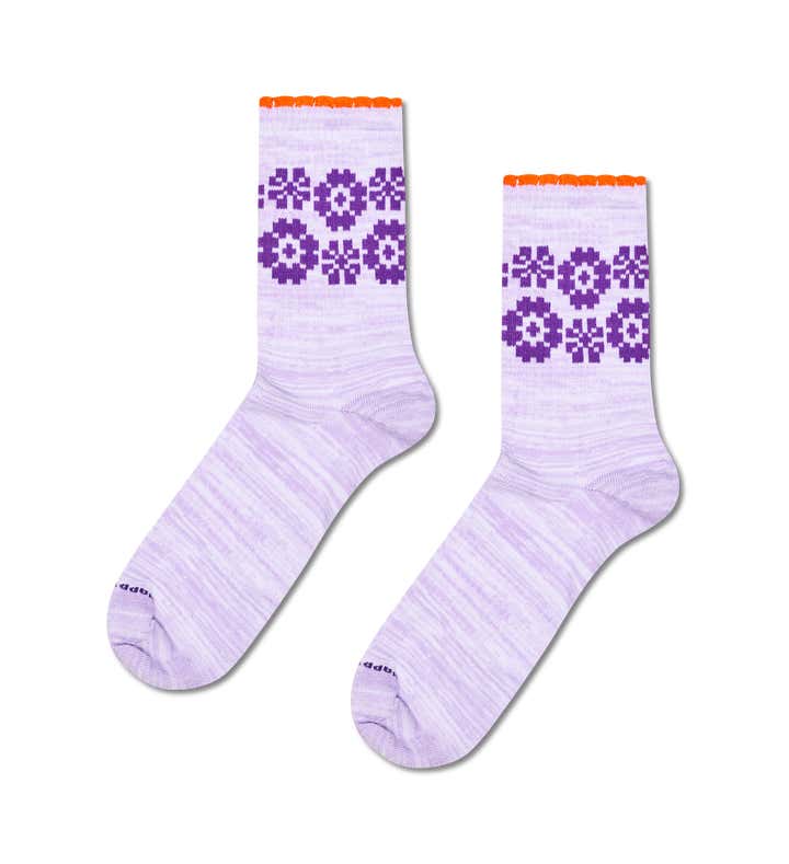 Flower Border Sneaker Sock