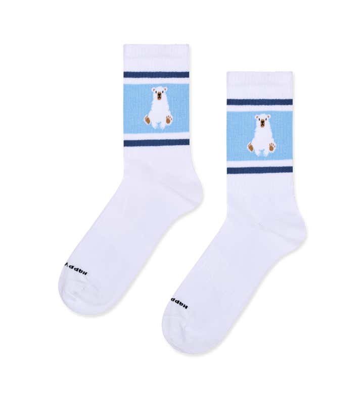 Polar Bear Stripe Sneaker Sock