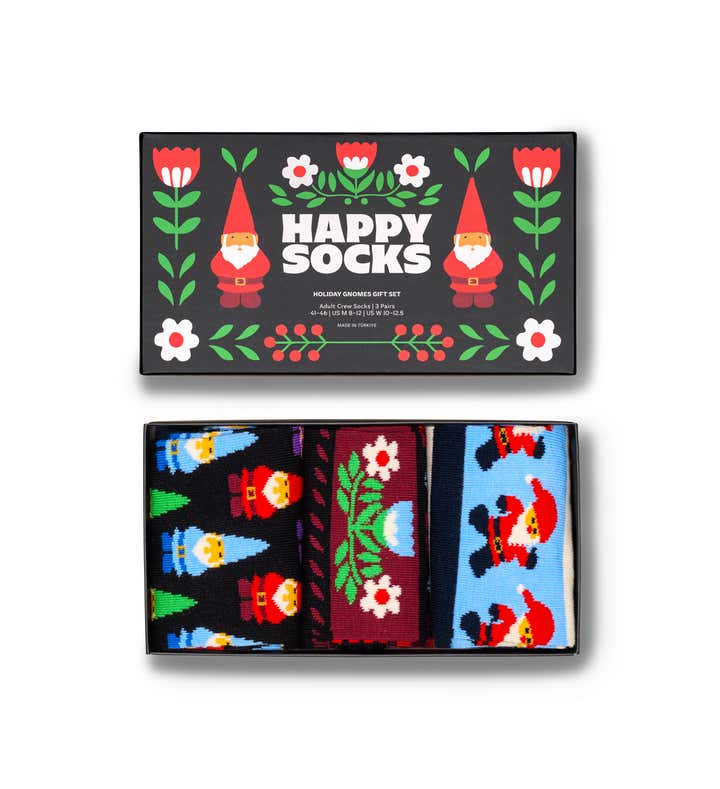 3-Pack Holiday Gnomes Socks Gift Set