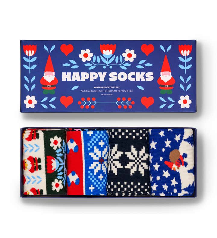 4-Pack Winter Holiday Socks Gift Set
