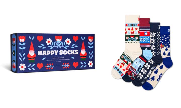 4-Pack Winter Holiday Socks Gift Set