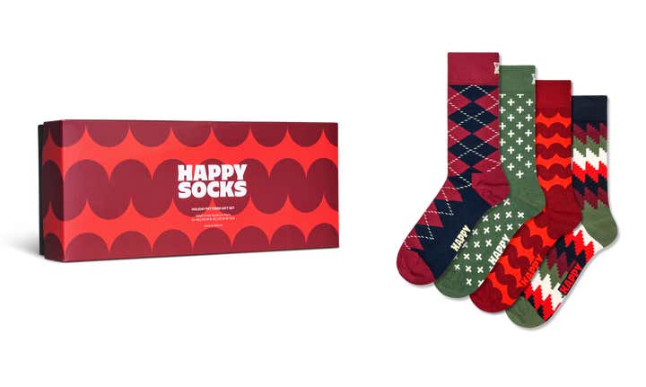4-Pack Holiday Pattern Socks Gift Set
