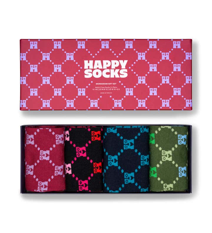 4-Pack H Monogram Socks Gift Set