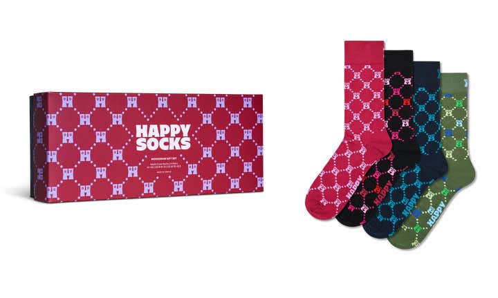 4-Pack H Monogram Socks Gift Set