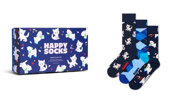 3-Pack Animal Blue Socks Gift Set