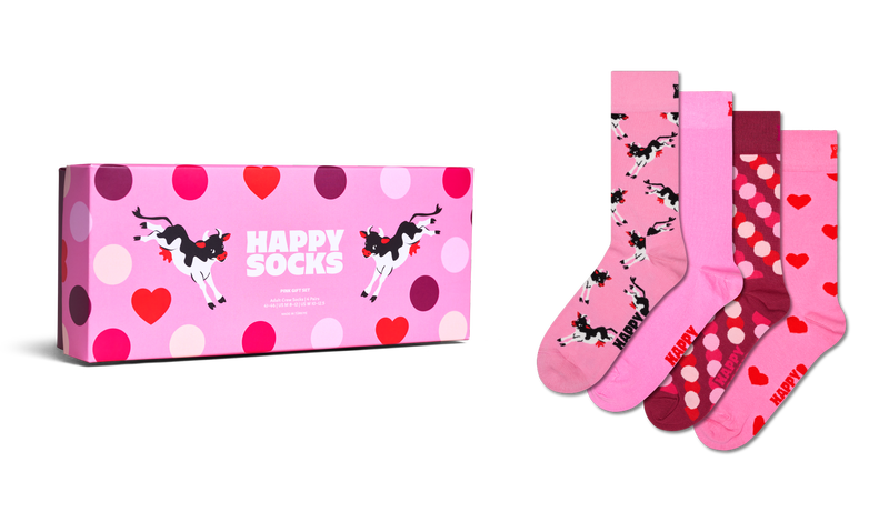 4-Pack Pink Socks Gift Set
